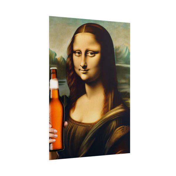 101894-247.jpg Mona Lisa Holding Beer Poster