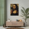 101894-253.jpg Mona Lisa Casually Smoking Cigarette Poster