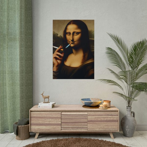 101894-253.jpg Mona Lisa Casually Smoking Cigarette Poster