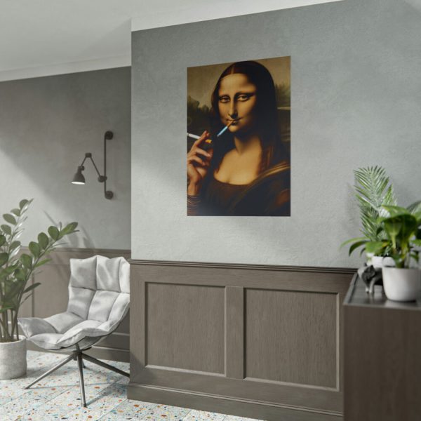 101894-254.jpg Mona Lisa Casually Smoking Cigarette Poster