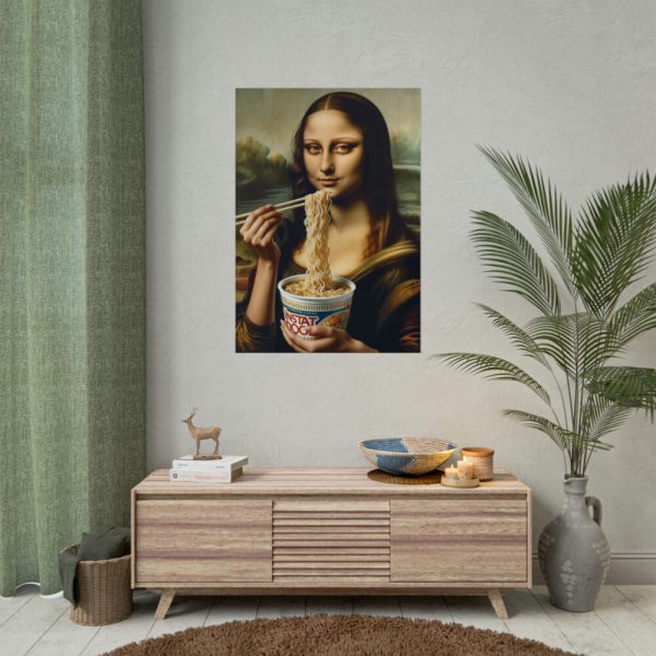 101894-258.jpg Mona Lisa Eating Instant Noodles Poster