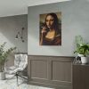 101894-269.jpg Young Girl like Mona Lisa Casually Smoking Cigarette Poster
