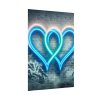 Two Interlocking Neon Hearts in a Graffiti Style Poster