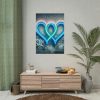 Two Interlocking Neon Hearts in a Graffiti Style Poster