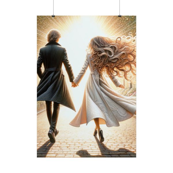 Couple Holding Hands on a Sunny Day Poster