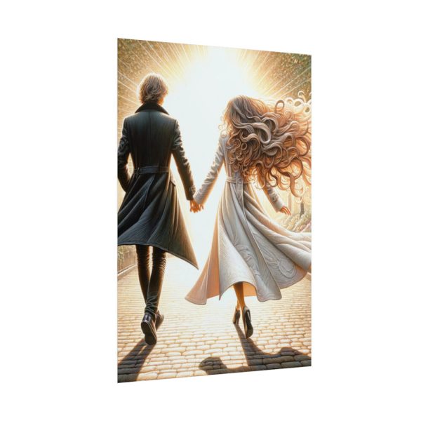 Couple Holding Hands on a Sunny Day Poster