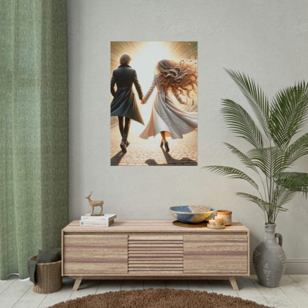 Couple Holding Hands on a Sunny Day Poster