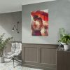101894-349.jpg Couple Embracing Under Red Umbrella Poster