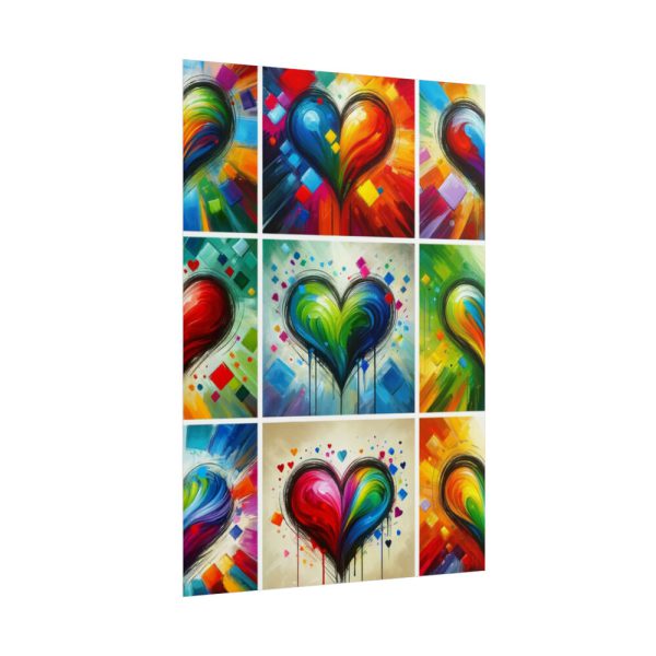 Nine Colorful Painted Hearts Poster