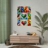 Nine Colorful Painted Hearts Poster