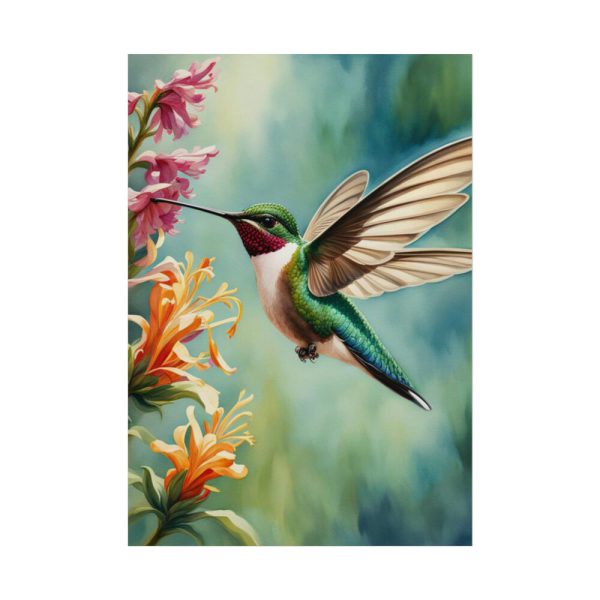 101894-360.jpg Hummingbird Flower Art Poster