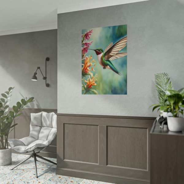 101894-364.jpg Hummingbird Flower Art Poster