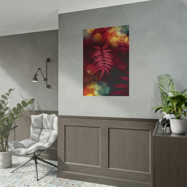 101894-4.jpg Fern, Plant, Bokeh, Glare, Tulips Poster