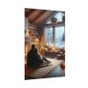 Couple in a Romantic Winter Cabin Poster
