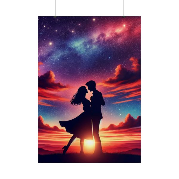 Romantic Silhouettes of a Couple Poster