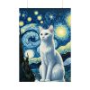 101894-436.jpg White Cat Sitting and Looking Forward Poster