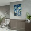 101894-439.jpg White Cat Sitting and Looking Forward Poster