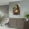 101894-449.jpg Mona Lisa Talking on a Smartphone Poster