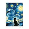 101894-451.jpg Black Cat Silhouetted Against a Night Sky Poster