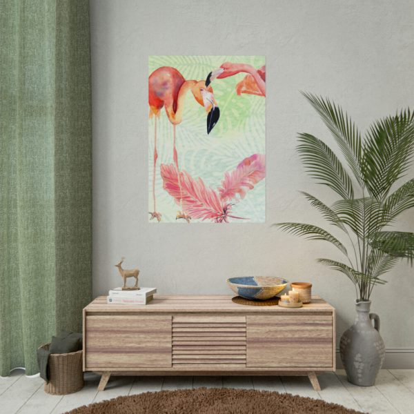 101894-493.jpg Two Flamingos Tropical Poster