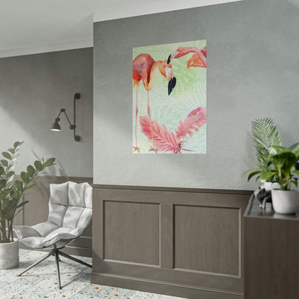 101894-494.jpg Two Flamingos Tropical Poster