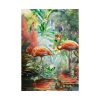 Two Flamingo Birds in Lush Tropical Poster