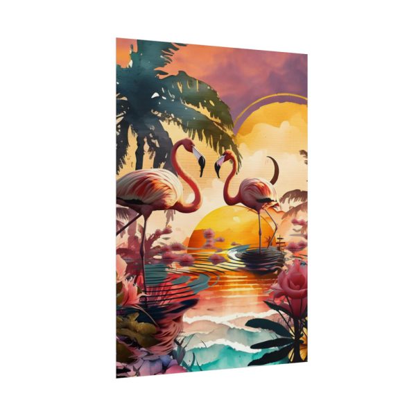 101894-502.jpg Two Tropical Flamingos Poster