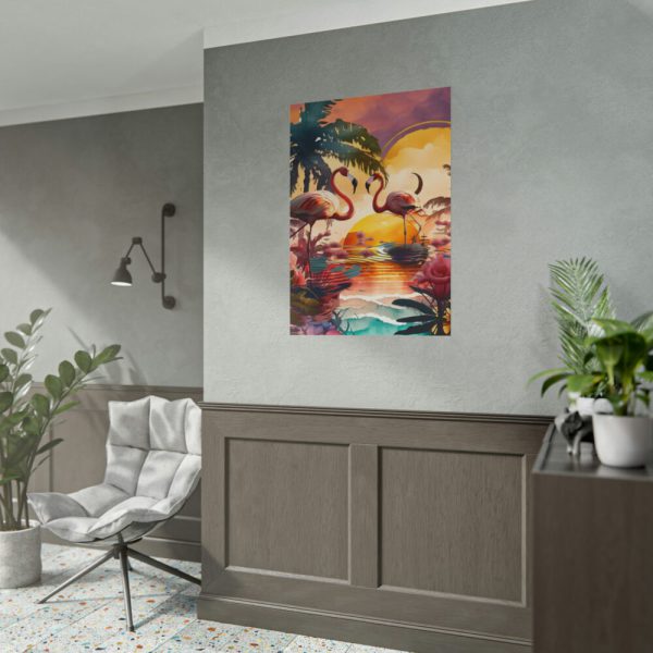 101894-504.jpg Two Tropical Flamingos Poster
