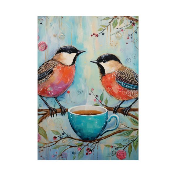 Coffee Tea Birds Poster