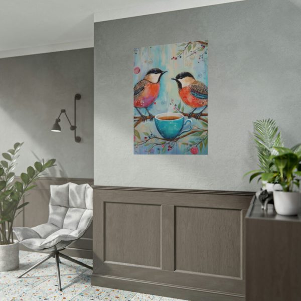 Coffee Tea Birds Poster