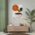 Coffee Cup Rooster Retro Poster - Image 14