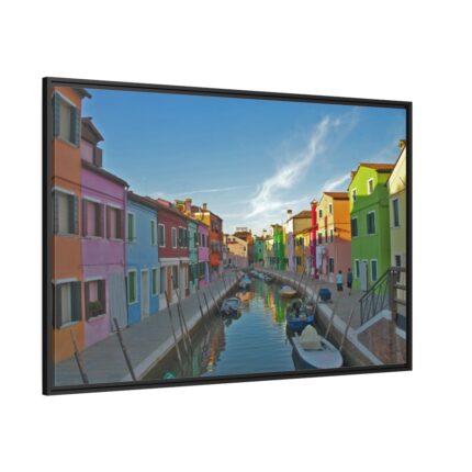 Free Case Colorate Burano in Venice Framed Canvas