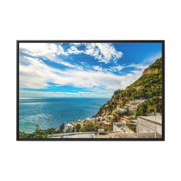 Positano Italy Sea Mediterranean Framed Canvas