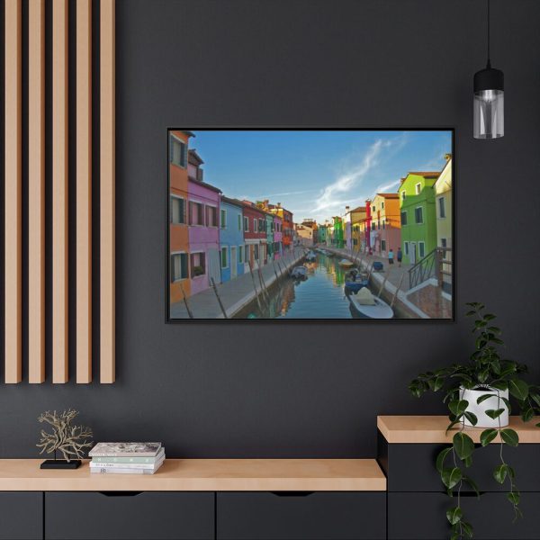 Free Case Colorate Burano in Venice Framed Canvas