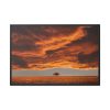 Orange Scenery With Beautiful Tree Framed Canvas