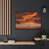 Orange Scenery With Beautiful Tree Framed Canvas
