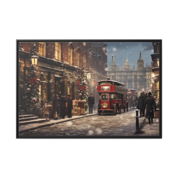 88289-196.jpg Vintage Christmas Street In London Framed Canvas