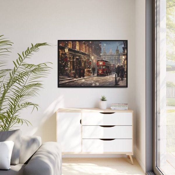 88289-198.jpg Vintage Christmas Street In London Framed Canvas