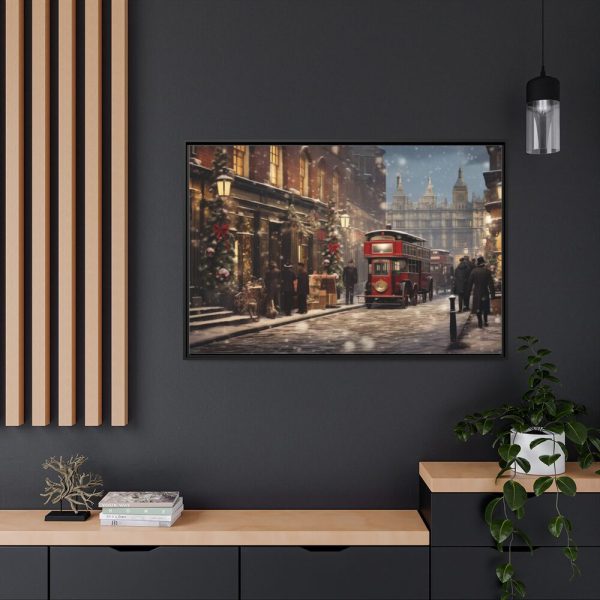 88289-199.jpg Vintage Christmas Street In London Framed Canvas