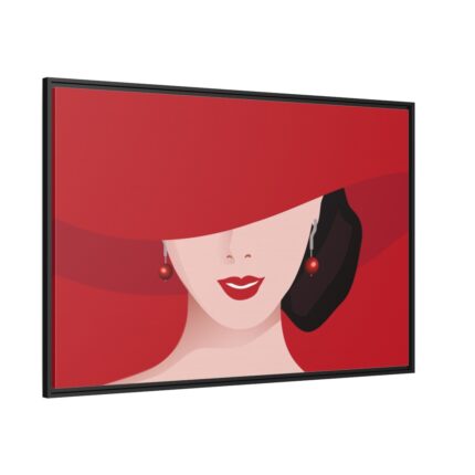 Woman In Red Hat Framed Canvas