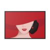 88289-201.jpg Woman In Red Hat Framed Canvas