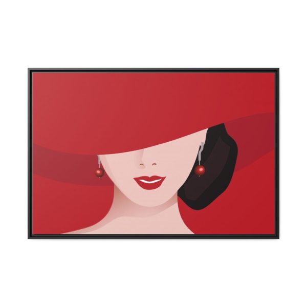 88289-201.jpg Woman In Red Hat Framed Canvas