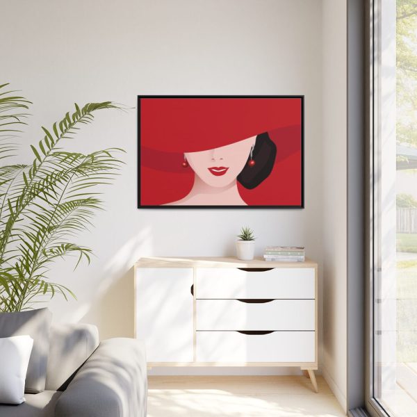 88289-203.jpg Woman In Red Hat Framed Canvas
