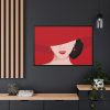 88289-204.jpg Woman In Red Hat Framed Canvas