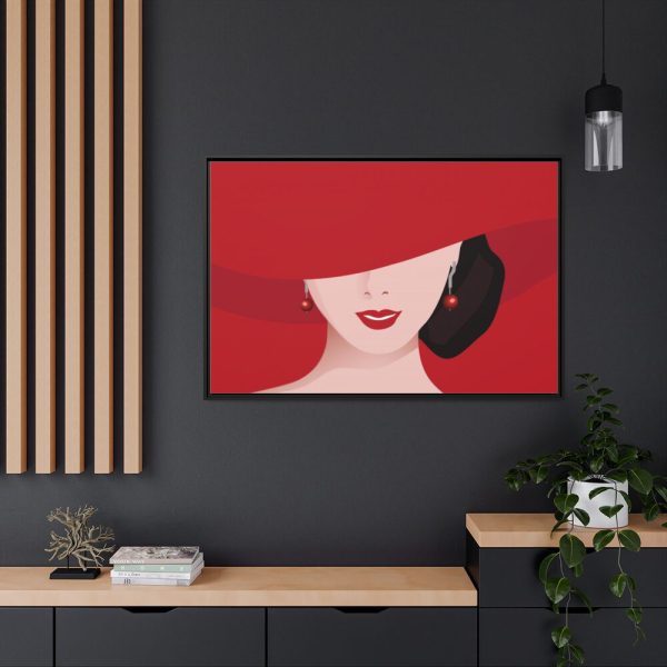 88289-204.jpg Woman In Red Hat Framed Canvas