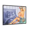88289-210.jpg Pin-up Girl On Bed Framed Canvas
