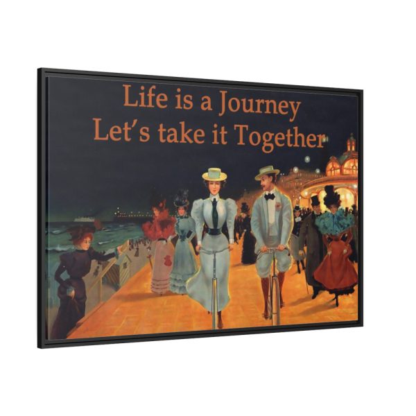 88289-230.jpg Vintage Cycling Couple Framed Canvas