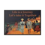 Vintage Cycling Couple Framed Canvas - Image 2