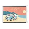 88289-236.jpg Camper Van, Surfboard, Beach Framed Canvas