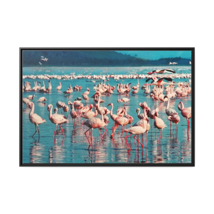 Pink Flamingo Lake Framed Canvas - Image 2